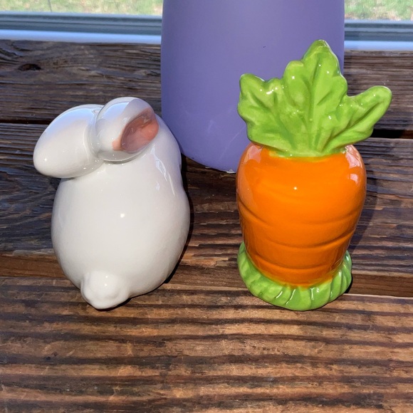 Easter Bunny Rabbit and Carrot salt and pepper shakers NEW - Picture 5 of 6